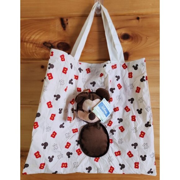 Japan Tokyo Disney Store Mickey Mouse Shopping Eco Bag Pouch - Picture 12 of 14